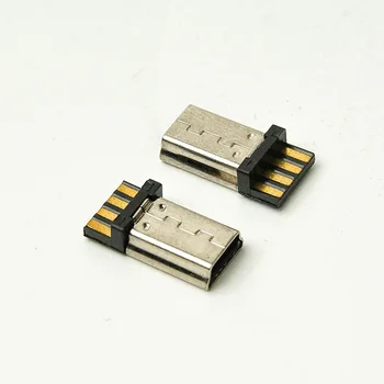 200 ADET çok Mikro Mini USB 5P Süper ince erkek soketli konnektör adaptörü jack Ön 5P kuyruk 4P düz fiş