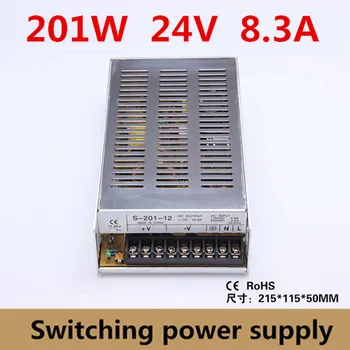 Fabrika outlet 201 W 24 V 8.3 A Switch mode güç kaynağı led sürücü LED şerit ışıklar için AC 110-220 V DC 24 V SMPS (S-201-24)