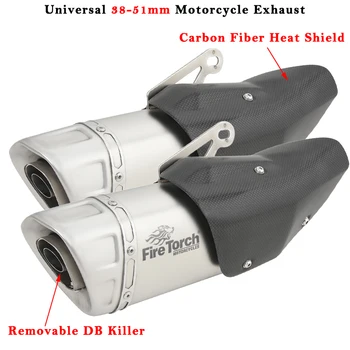 Scarıco Moto evrensel 51mm motosiklet egzoz kaçış modifiye susturucu DB Killer ısı kalkanı NC700 CBR650F R25 DUKE 390 F900