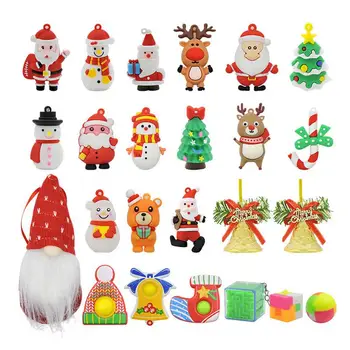 Stres oyuncakları 24 Gün Kör Kutu Noel Advent Takvimi Paketi 24 Gün Anahtarlık Kolye Seti Kör Kutu noel hediyesi