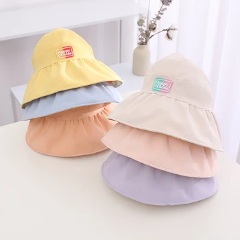 Taşınabilir Katlanabilir Geniş Geniş kenarlı güneş şapkası Kızlar İçin Yaz 2022 Yeni plaj şapkaları Çocuklar İçin Boş Üst Siperliği Kap saç aksesuarları