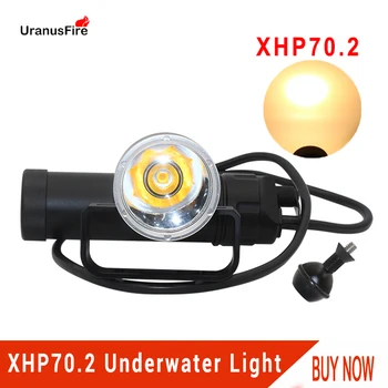 XHP70. 2 LED Dalış El Feneri 4000ml Su Geçirmez Sualtı Video Işığı 28w Güçlü Teneke Kutu Split Tip Dalış Tüplü Dalış Meşale