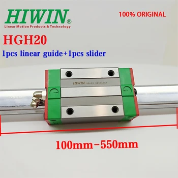 Yeni HIWIN Orijinal HGH20 HGH20CA Lineer Kılavuz Rayı Kaymak Yüksek Hassasiyetli Lineer Guide100-550mm +1 Adet Kaymak 3D Yazıcı CNC