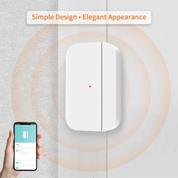 Yeni Tuya WiFi Kapı Pencere Sensörü 433mhz Açık Kapalı Dedektörü İle Uyumlu Akıllı Yaşam App Kontrolü Veya 433mhz Alarm Sistemi