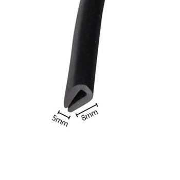 5mm x 8mm U Kanal EPDM Siyah Kalıp Trim Şerit kenar koruyucu Kauçuk Sızdırmazlık Şeridi Weatherstrip Kapı Koruyucu