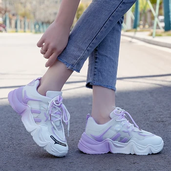 Kadın Sneakers Moda Nefes Örgü Platformu koşu ayakkabıları Gökkuşağı Jöleler Şeker Spor Chaussure
