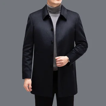 KOLMAKOV 2023 yeni varış kış Çift taraflı yün ceket kalın siper erkekler, erkek akıllı rahat yünlü ceketler boyutu M-4XL