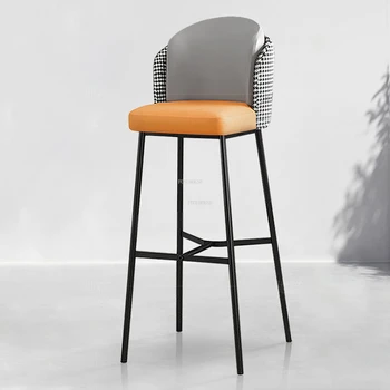 Modern Lüks demir çubuk Sandalyeler Yaratıcı Basit Moda Rahatlatıcı yüksek bar sandalyesi Arkalığı Taburetes Cocinas dış mekan mobilyası