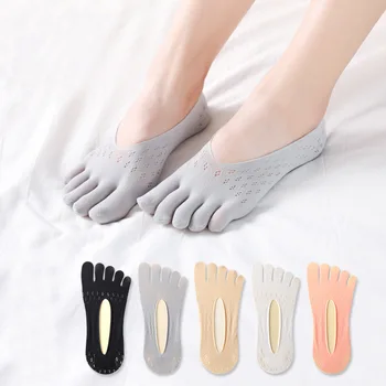 Nefes Pamuk Sünger Tabanlık Pedleri 5 Ayak Yastık Metatarsal Boğaz Ön Ayak Desteği Masaj Ayak Çorap