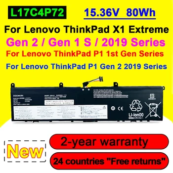 Yeni Laptop Batarya L17C4P72 Lenovo ThinkPad X1 Aşırı Gen 1 2 ThinkPad P1 1st 2nd Gen 01AY968 01YU911