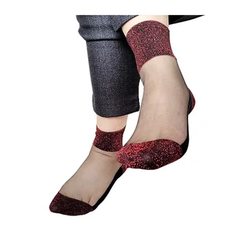 Yeni Tasarım Erkek İpek Şeffaf Çorap Pamuk Glitter Yüksek Kaliteli İnce See through Resmi Seksi Eşcinsel Çorap Fetiş Koleksiyonu